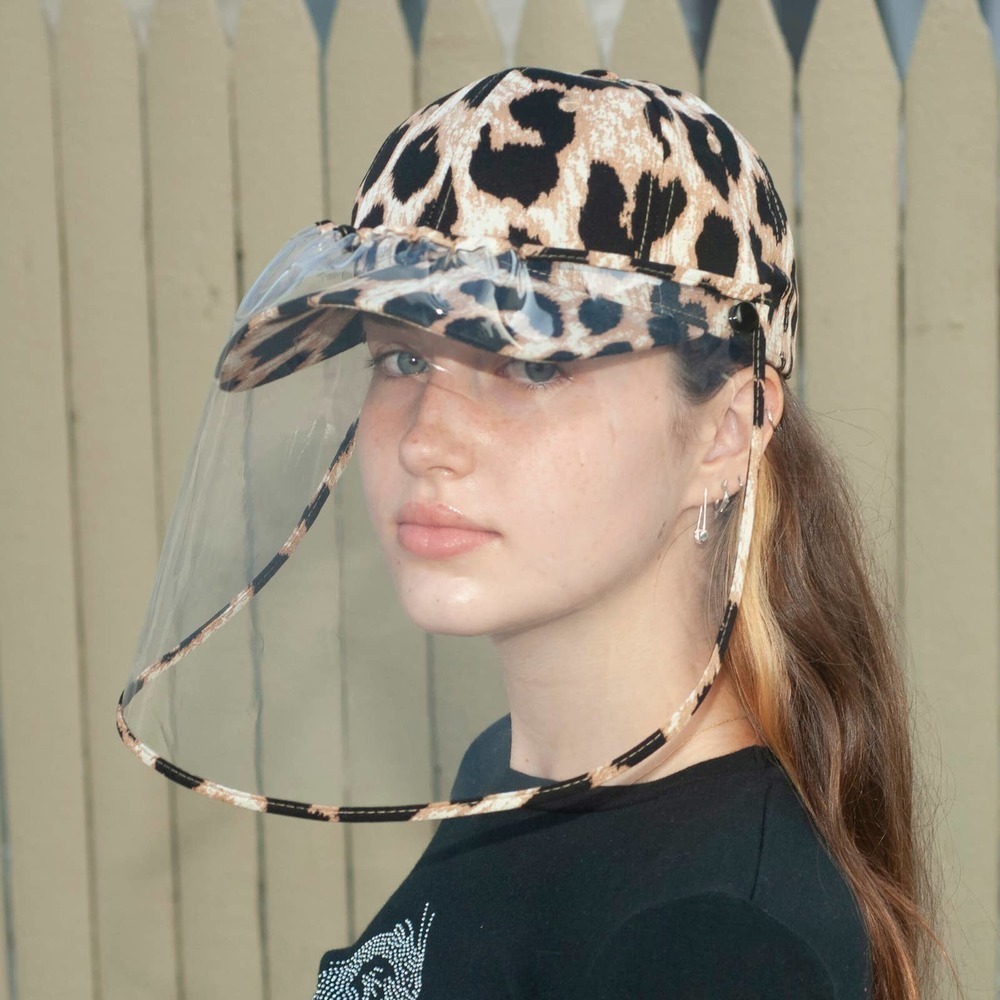 Nordstrom Leopard Cap w/removable Face Shield